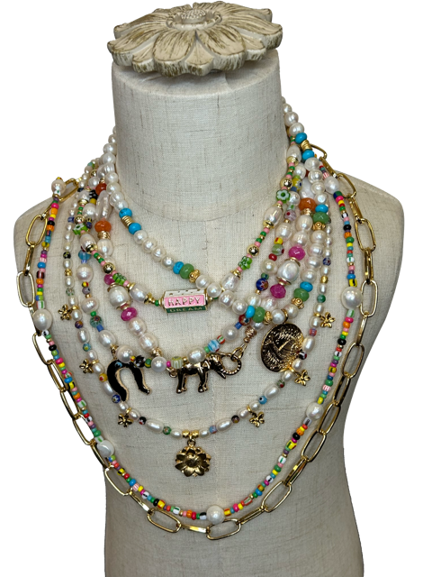 Millefiore with Pearl Necklace