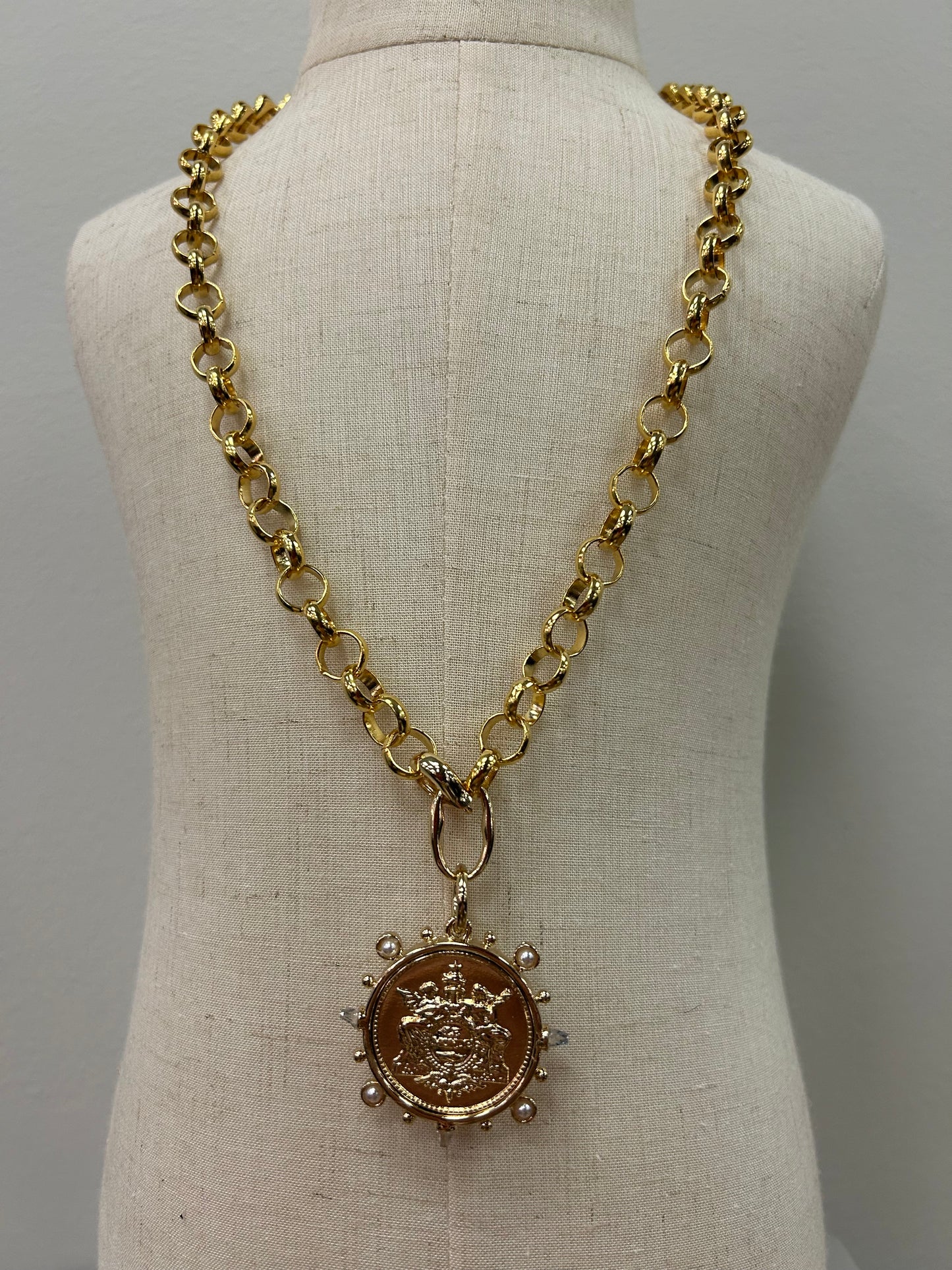 Gold Plated Replica Coin Necklace