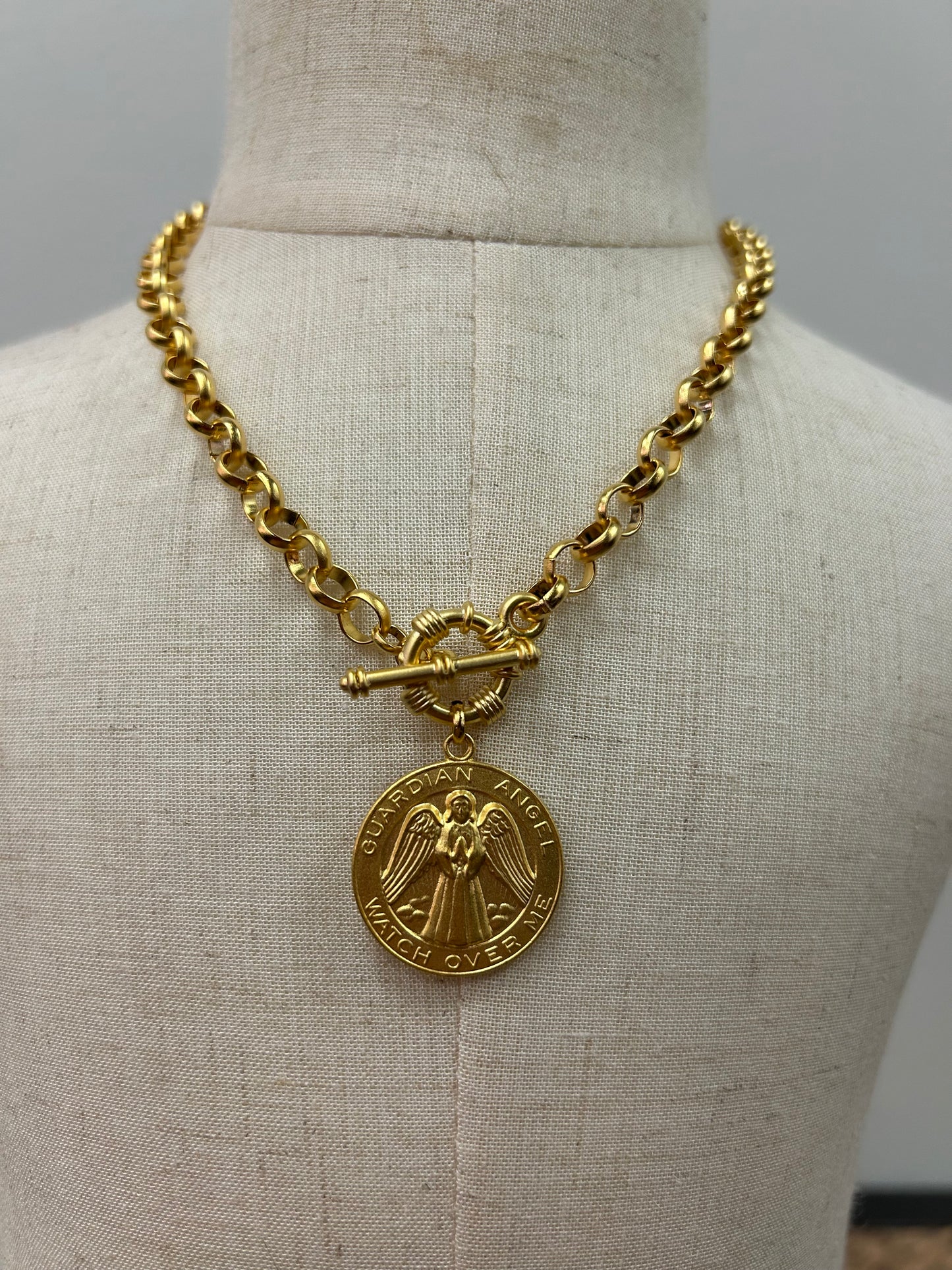 Guardian Angel Disc Necklace