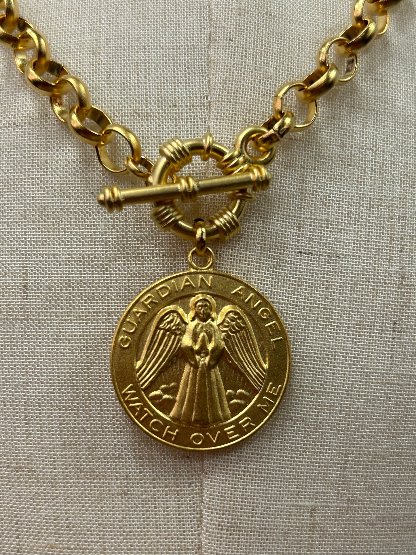 Guardian Angel Disc Necklace