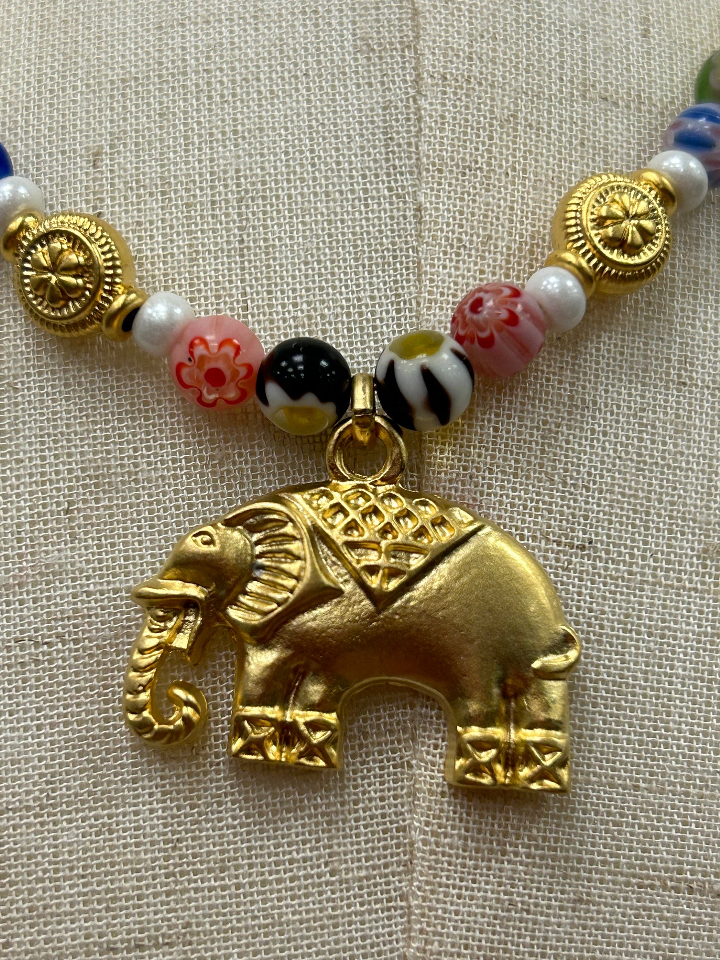 Bohemian Elephant Pendant Necklace