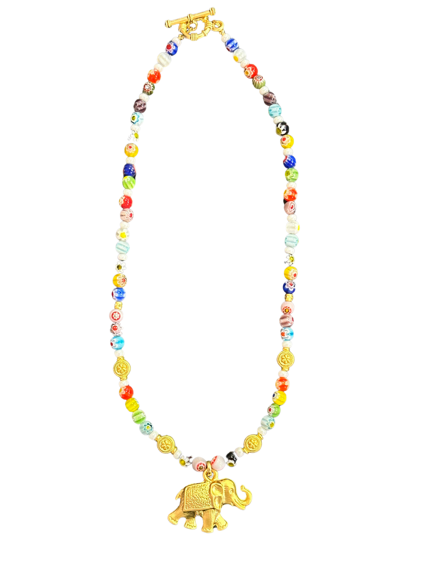 Happy Elephant Millefiori Necklace