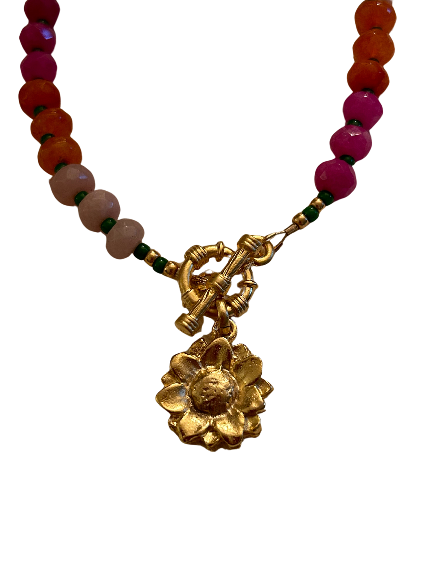 Gemstones with Flower Pendant