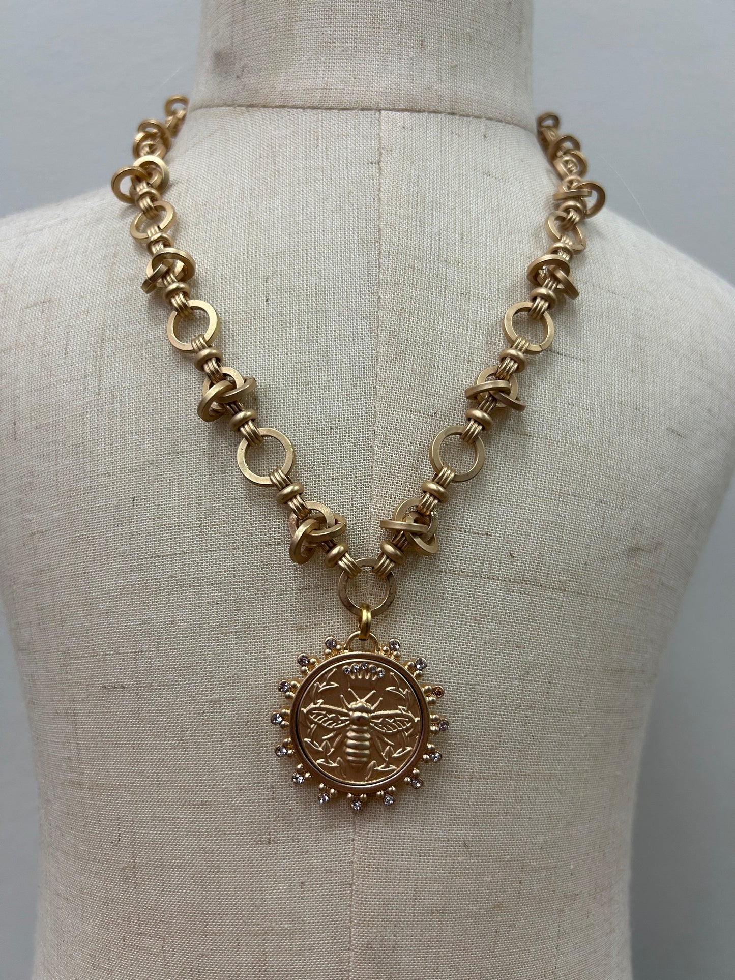 Bee Replica Coin Necklace