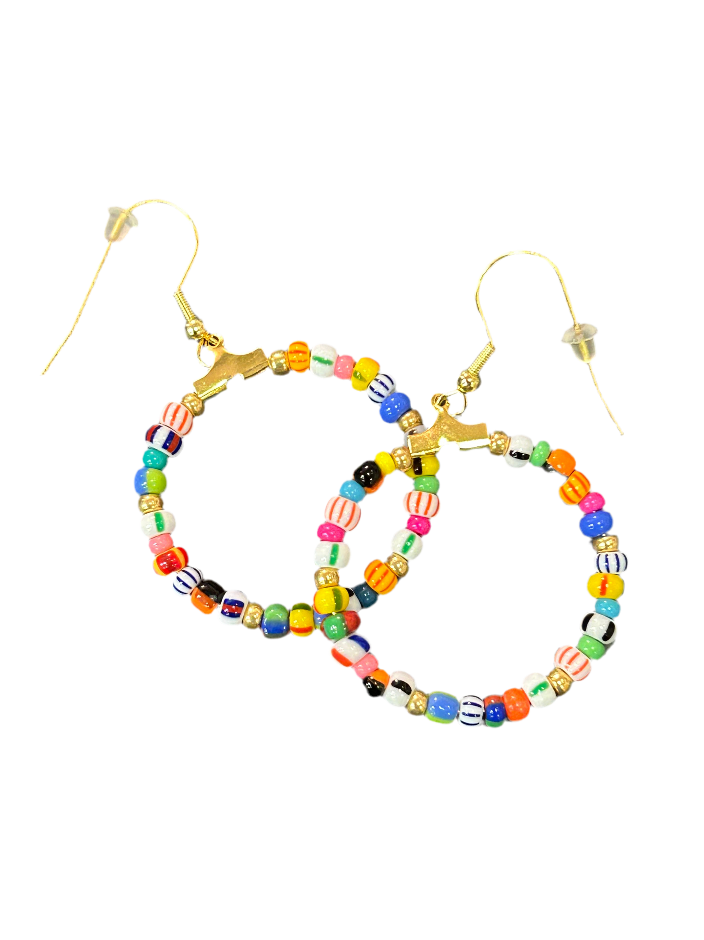 Small Beaded Hoop Earrings