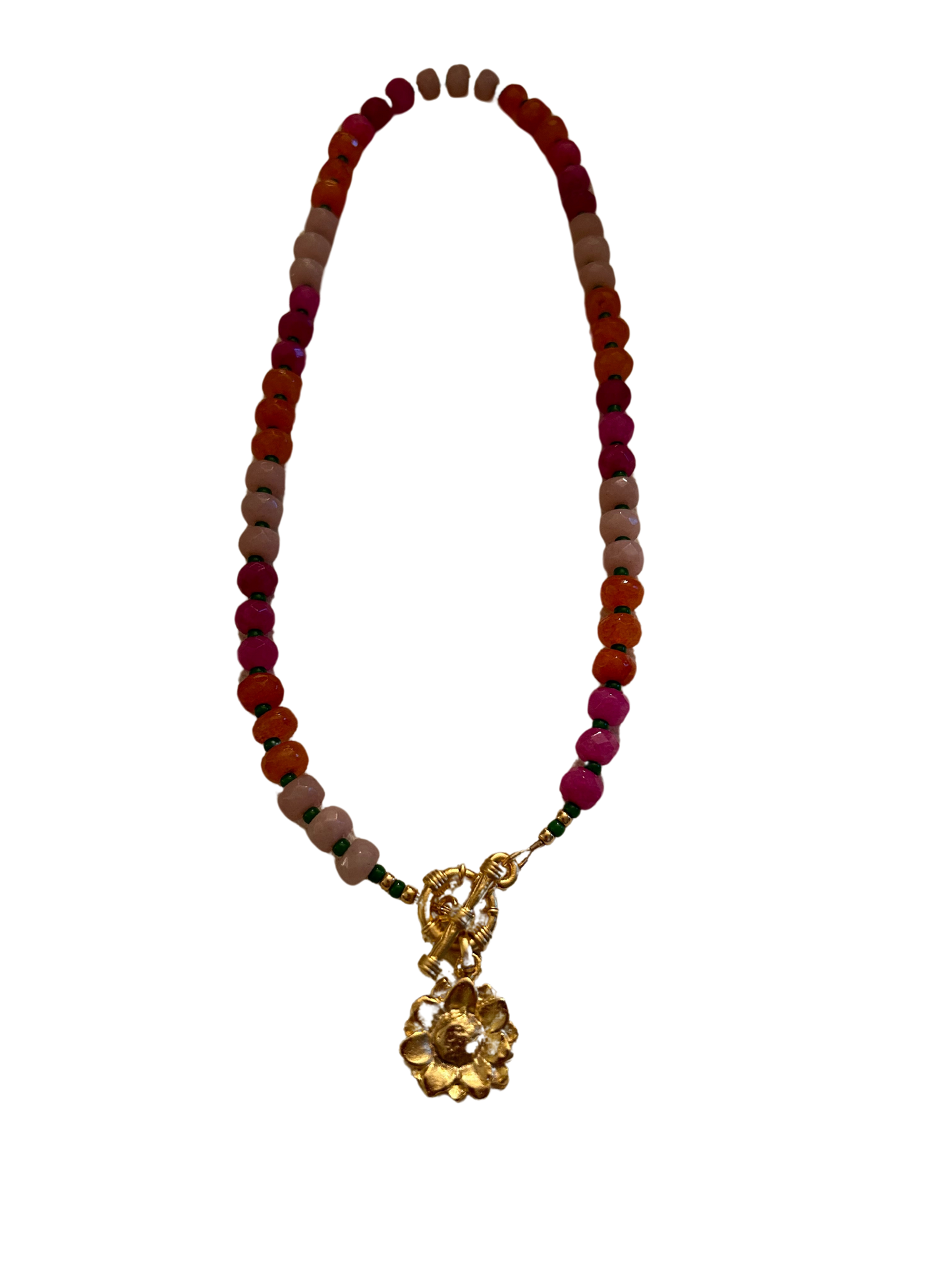 Gemstones with Flower Pendant