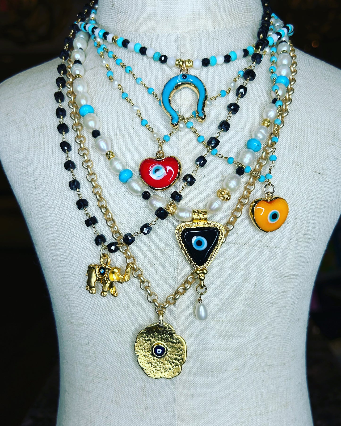 Elephant Evil Eye Necklace