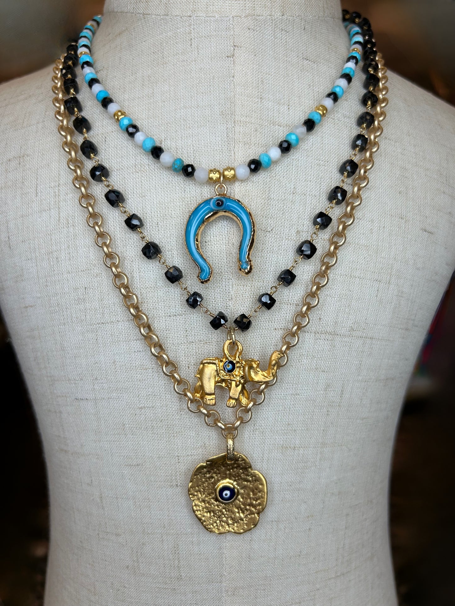 Elephant Evil Eye Necklace