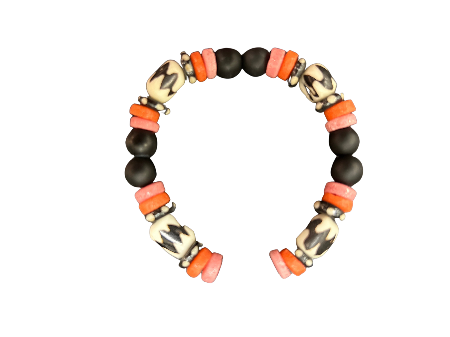 Pink & Orange Bohemian Bead Bracelet